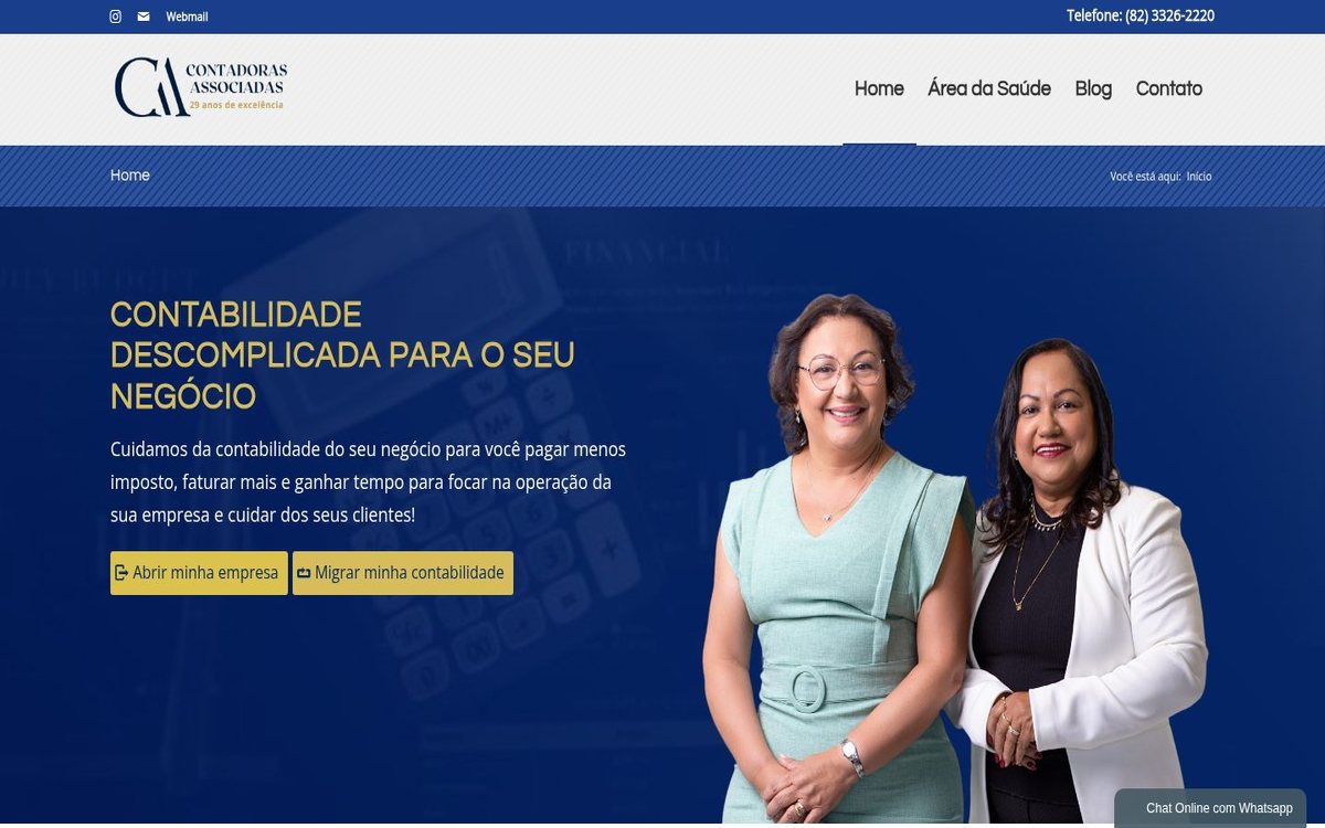 Site institucional da CAL Contadoras desenvolvido pela Aria Desenvolvimentos Web