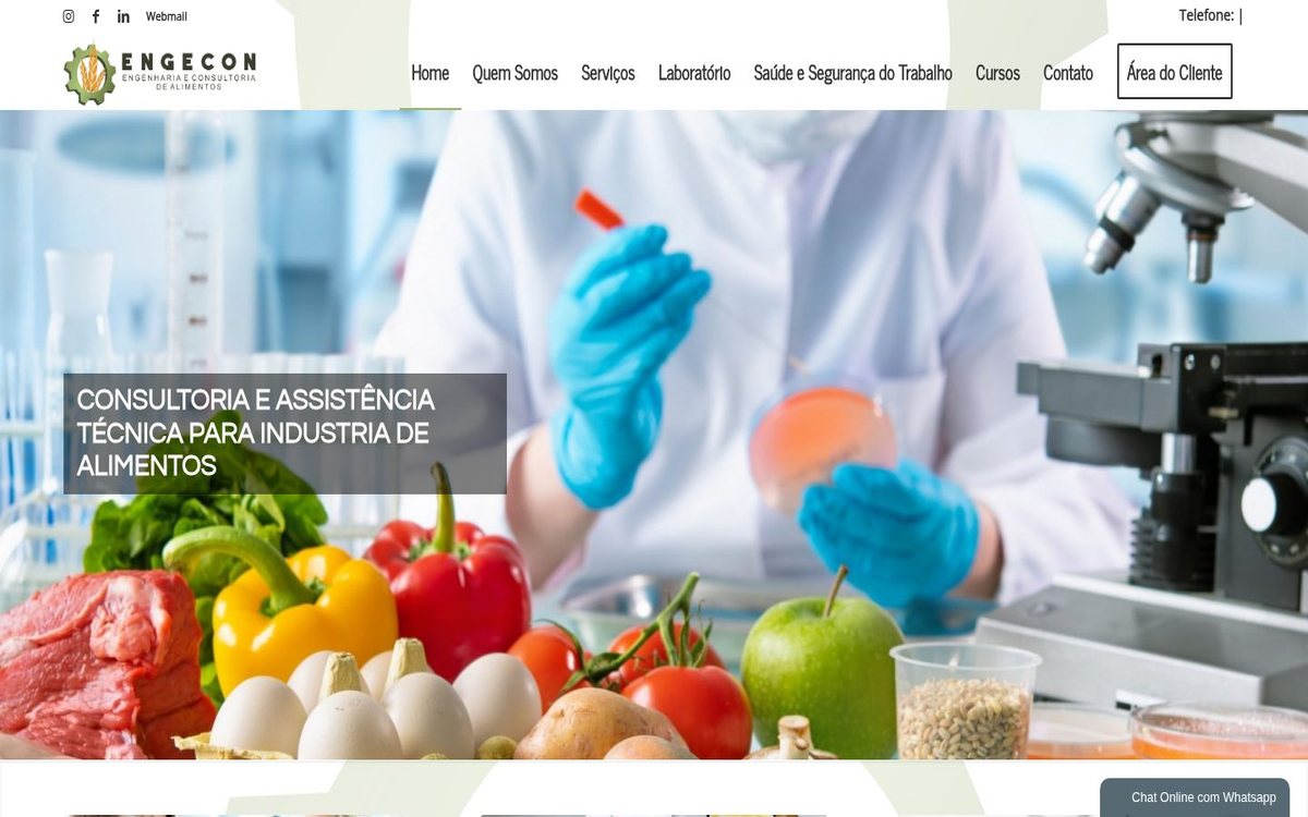 Site institucional da Engecon desenvolvido pela Aria Desenvolvimentos Web