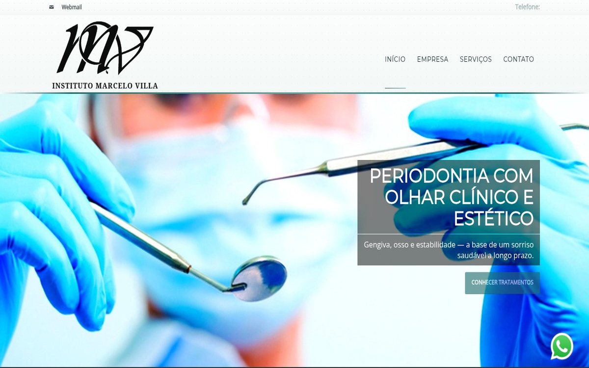 Site institucional da Instituto Marcelo Villa desenvolvido pela Aria Desenvolvimentos Web