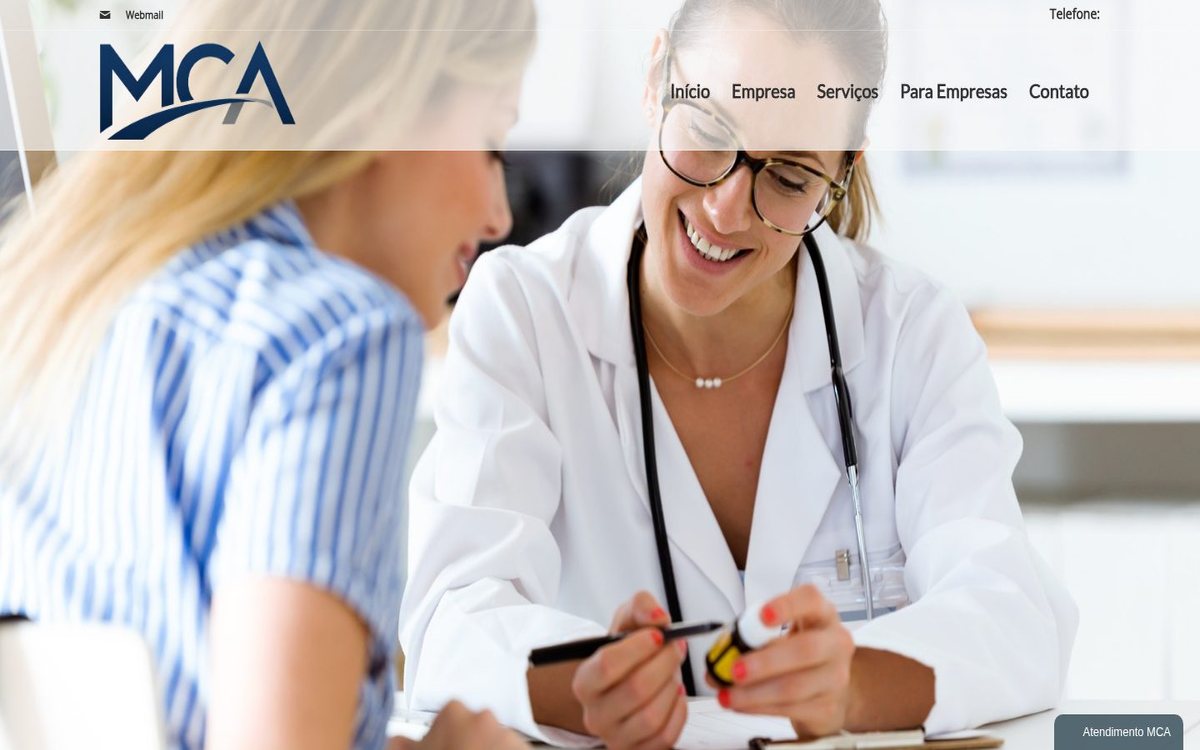 Site institucional da MCA desenvolvido pela Aria Desenvolvimentos Web