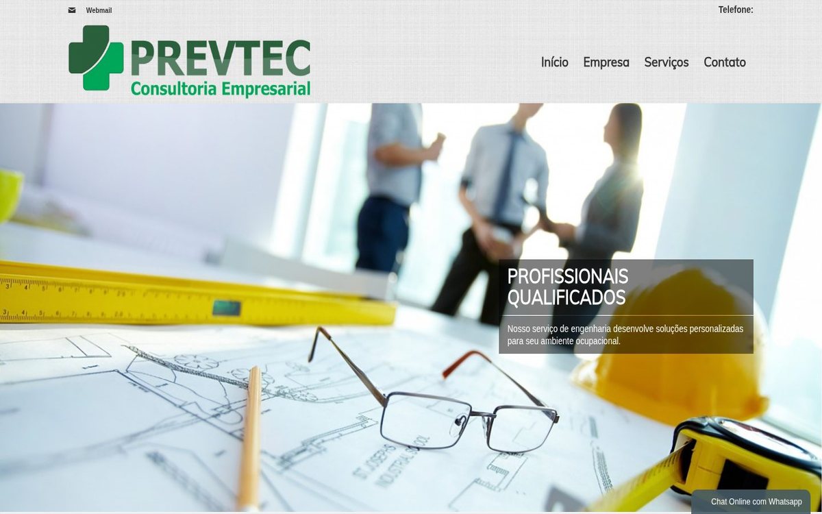 Site institucional da Prevtec desenvolvido pela Aria Desenvolvimentos Web