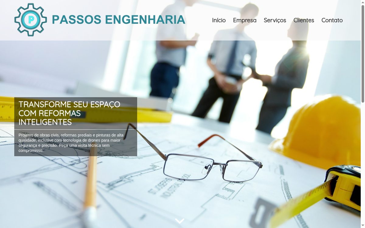 Site da Passos Engenharia desenvolvido pela Aria