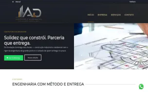 Site institucional da A&D Construtora desenvolvido pela Aria Desenvolvimentos Web