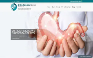 Site institucional da Dr. Bartolomeu Basílio desenvolvido pela Aria Desenvolvimentos Web