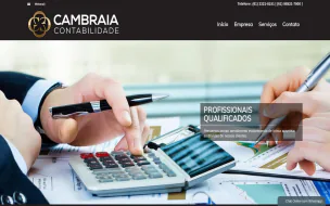Site institucional da Cambraia Contabilidade desenvolvido pela Aria Desenvolvimentos Web