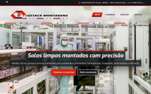 Site institucional da Destack Montagens desenvolvido pela Aria Desenvolvimentos Web