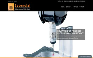 Site institucional da Essencial Metrologia desenvolvido pela Aria Desenvolvimentos Web
