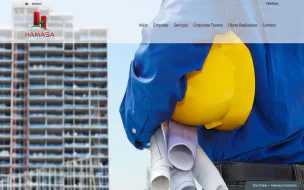 Site institucional da Hamasa Construtora desenvolvido pela Aria Desenvolvimentos Web