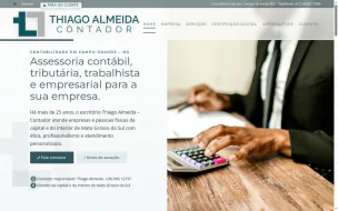 Site do escritório Thiago Almeida Contador desenvolvido pela Aria