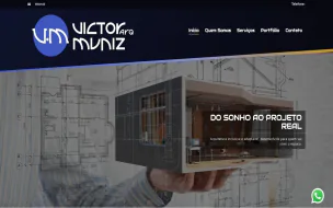 Site institucional da Victor Muniz Arquiteto desenvolvido pela Aria Desenvolvimentos Web
